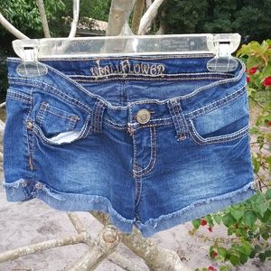 Wall Flower Denim Shorts